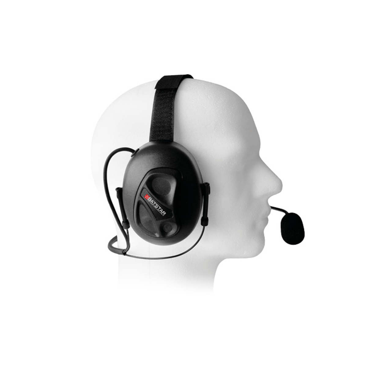 BATSTAR Dual Earmuff Behind-The-Head Headset mit Noise-Cancelling-Mikrofon